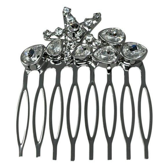 Swarovski Bailee Star Silver Tone Crystal Hair Comb Sparkling Wedding Formal - Picture 6 of 13